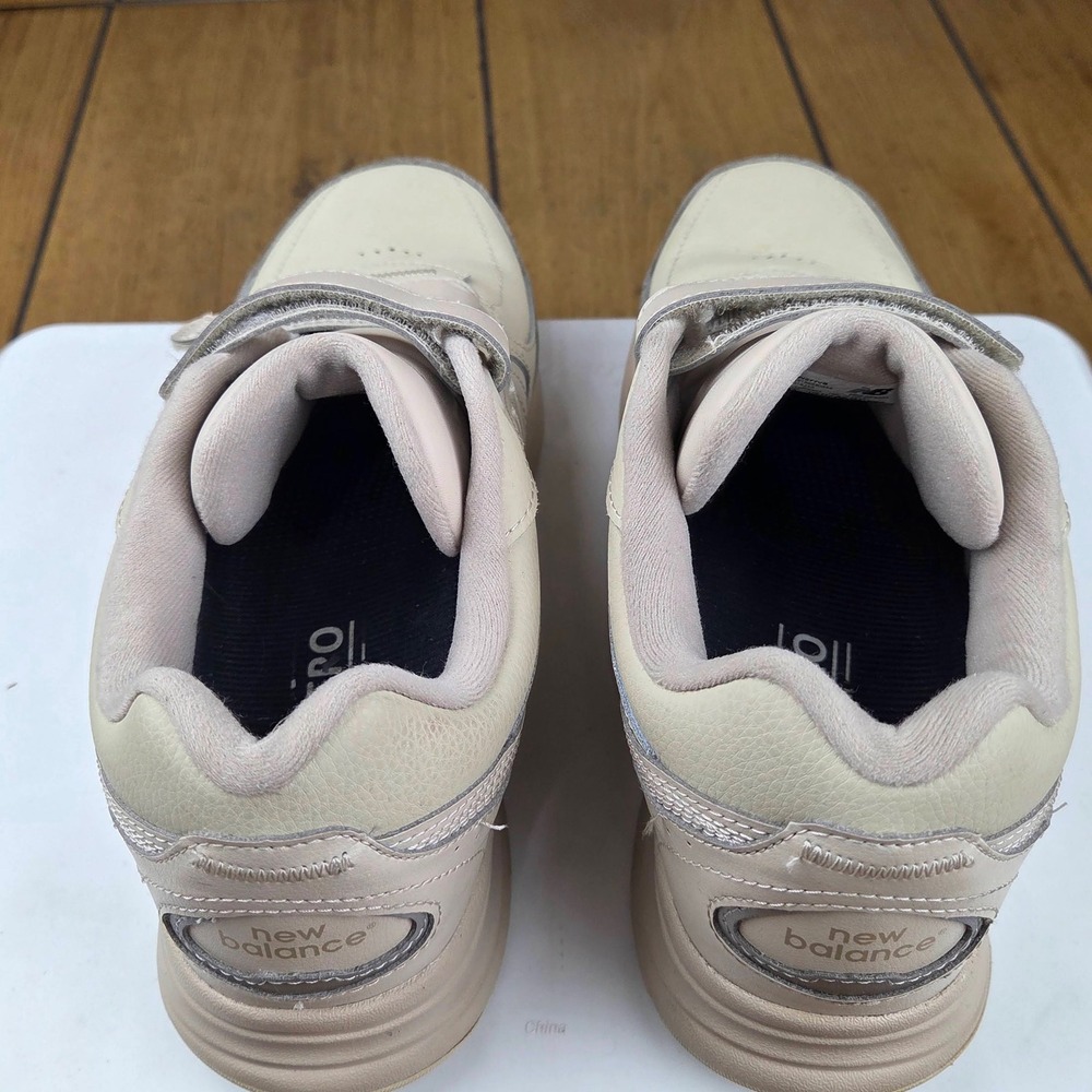 New Balance 577 Bone Beige Leather Walking Shoes Hook Loop MW577VB Mens 10 D - Picture 10 of 16